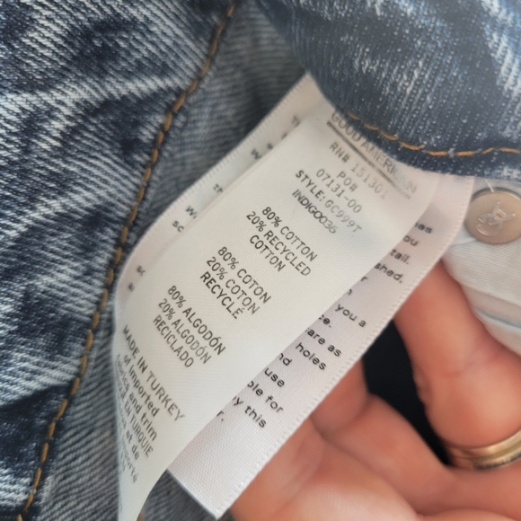 ✨️HP✨️NWT GOOD AMERICAN GOOD CLASSIC Distressed Jeans size 00/24 - Picture 8 of 15